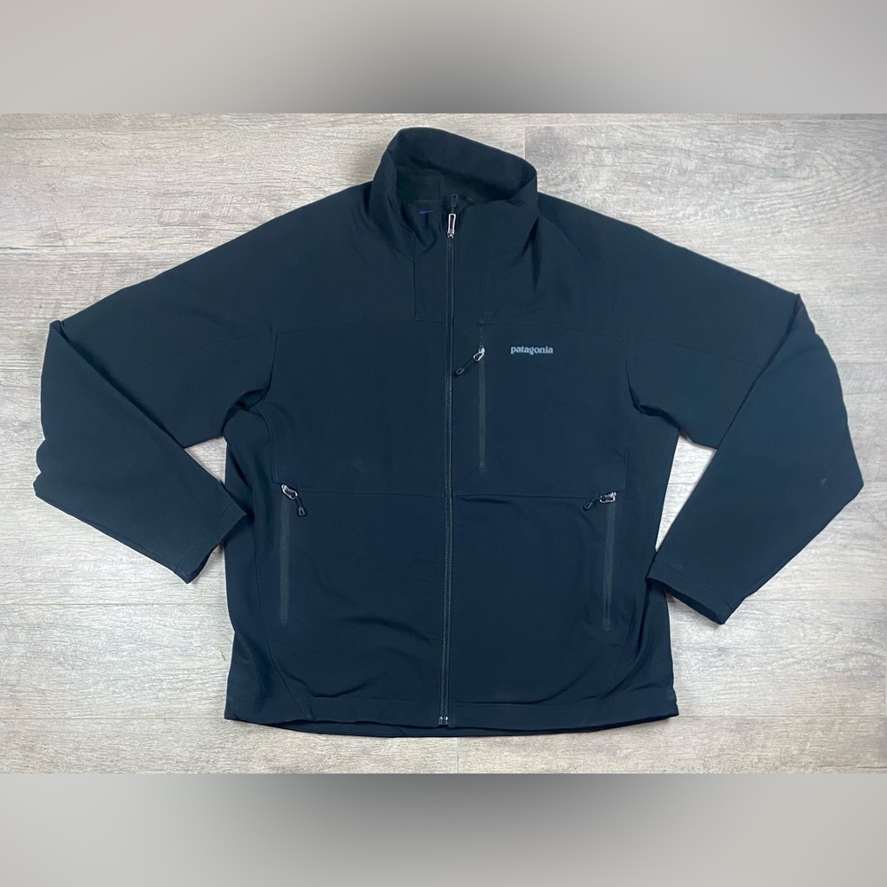 Patagonia Guide Jacket Men Size XL Black Full Zip Soft Shell Outdoor Long Sleeve